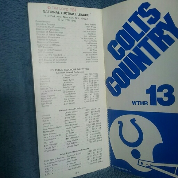 Vintage Indianapolis Colts 1984 Media Guide - Picture 2 of 2